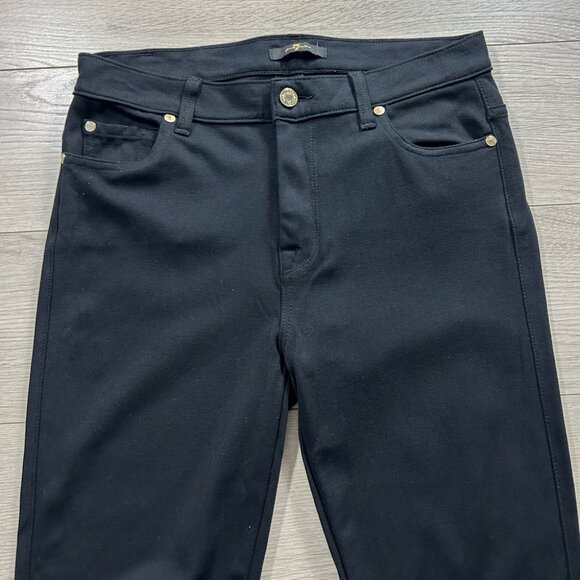 7 For All Mankind Black Mid Rise Skinny Pants - Picture 4 of 12